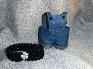 Sweet & Simple Denim Overalls Set for 17cm Doll