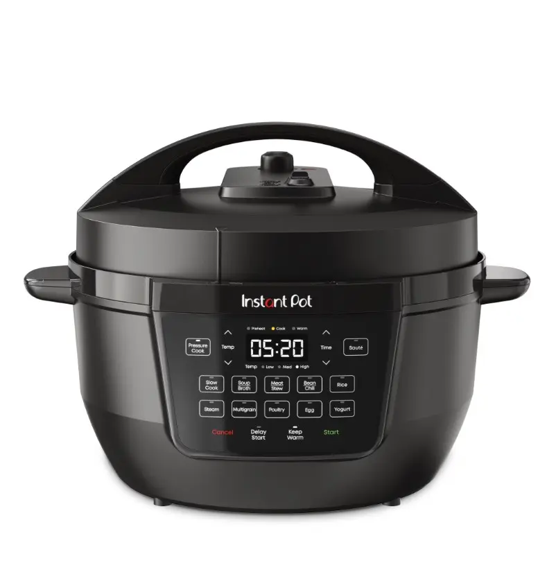 Instant Pot 7.5 Qt RIO Wide Base 7-in-1 Multi-Cooker, Pressure Cooker, Slow Cook & more, Black