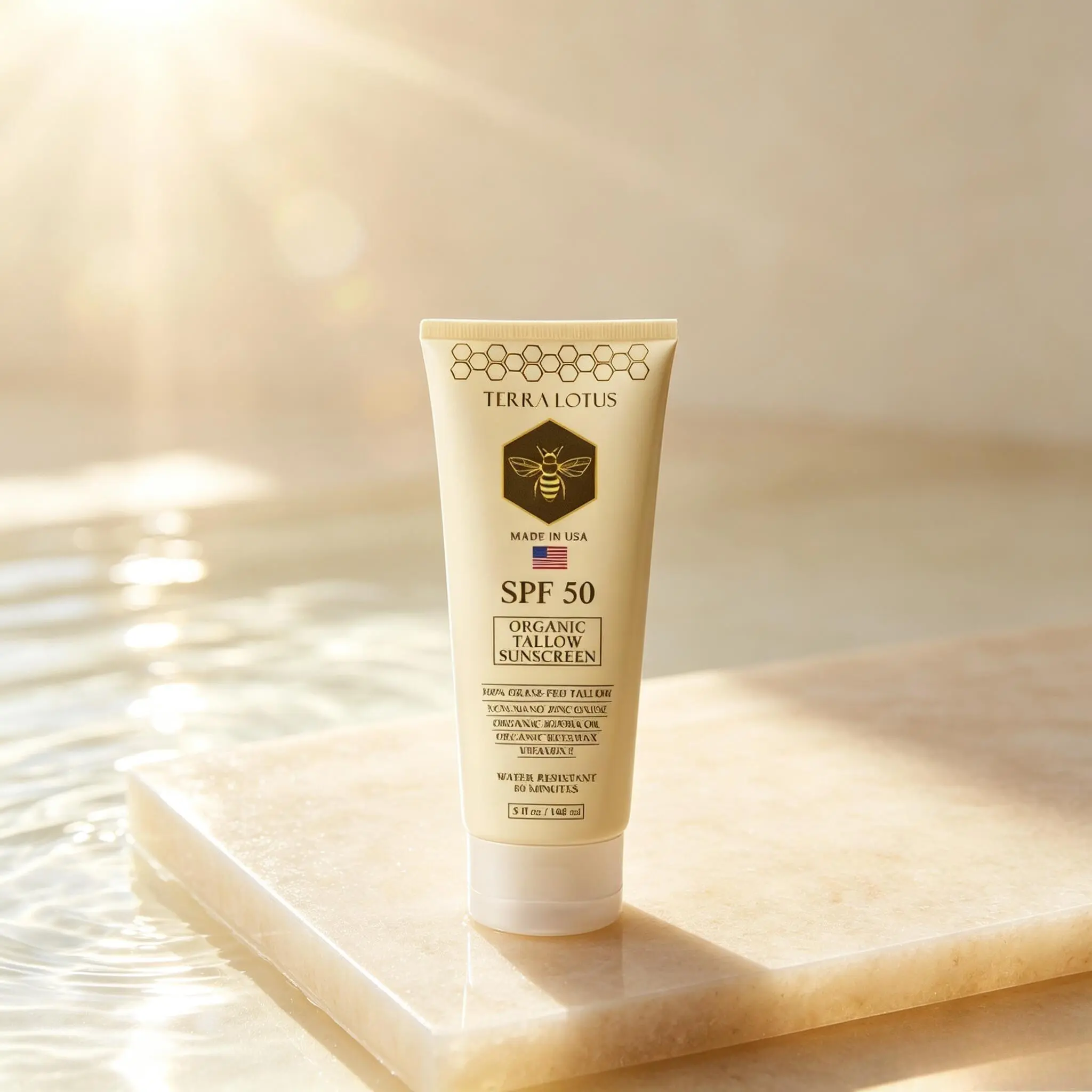 Organic Tallow Sunscreen - Natural Mineral Sunscreen SPF 50 - Safest Organic Natural Tallow & Zinc Oxide Sunblock | Reef Safe, Clean Non-Greasy Formula for Face and Body Skin Repair Skin Repair