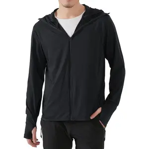 Men's UPF 50+ Sun Protection Outdoor Lightweight Full Zip Hoodie Jacket Long Sleeve Fishing Hiking Performance ShirtGift
