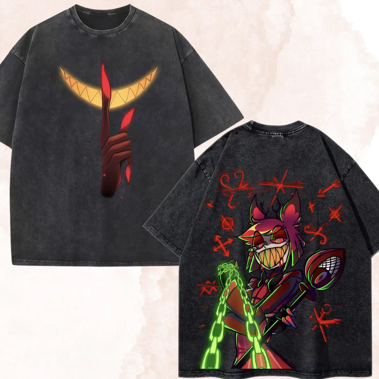 Alastor Graphic Shirt Hazbin Hotel Cartoon Comfort Tee Unisex Heavy Cotton Urban Wash Unisex Sweatshirt Hoodie