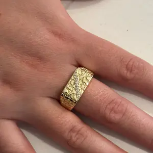 Gold Nugget Ring , Square-Shaped (D)