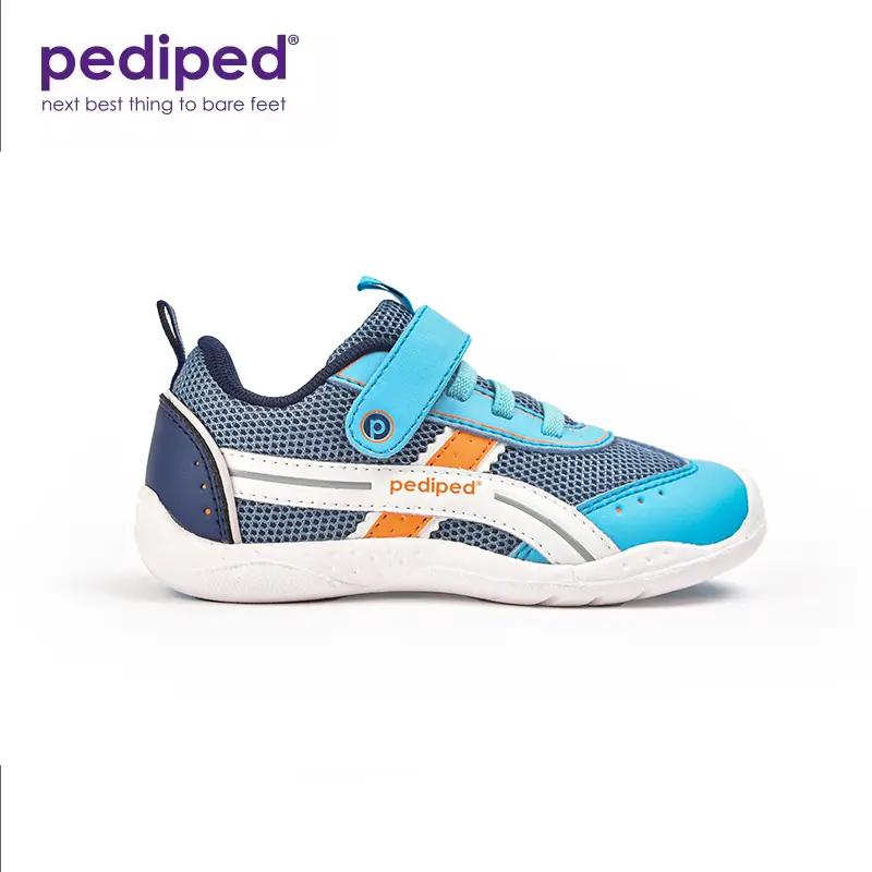 Pediped Venus Flex Blue Sneakers for Kids - Comfortable & Durable with Flexible Rubber Soles for Healthy Foot Development