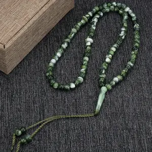99 Round Beads, Simple Ethnic Style Acrylic Green Prayer Beads, Handheld Beads, for Ramadan, Bracelet, Stackable for Wearing, Suitable for Both Men and Women
