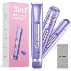Women's 3-in-1 Rechargeable Bikini Trimmer Kit - Lightweight IPX7 Waterproof Electric Epilator, Clipper, Shaver with 6000-7000 VPM Vibration Massage, Cordless for Facial Hair Removal, Wife Gift by summerwins,father'sdaygifts,summerhairstyles
