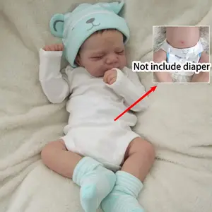 BZDOLL Newborn Baby Girl Doll - Life-Size 48cm/19" Full Body Soft Vinyl Reborn Doll with 3D Painted Beige &Expressive Eyes - Ideal for Birthday/Christmas Gifts, - Ideal for Role-Play & Baby Shower Gifts Soft Silicone Reborn Doll with Washable Feel