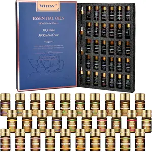 Wtrcsv Essential Oils Set-Essential Oils-Perfect for Diffuser, Humidifier,Aromatherapy, Massage,Soap Making,Skin & Hair Care,30x5 ml