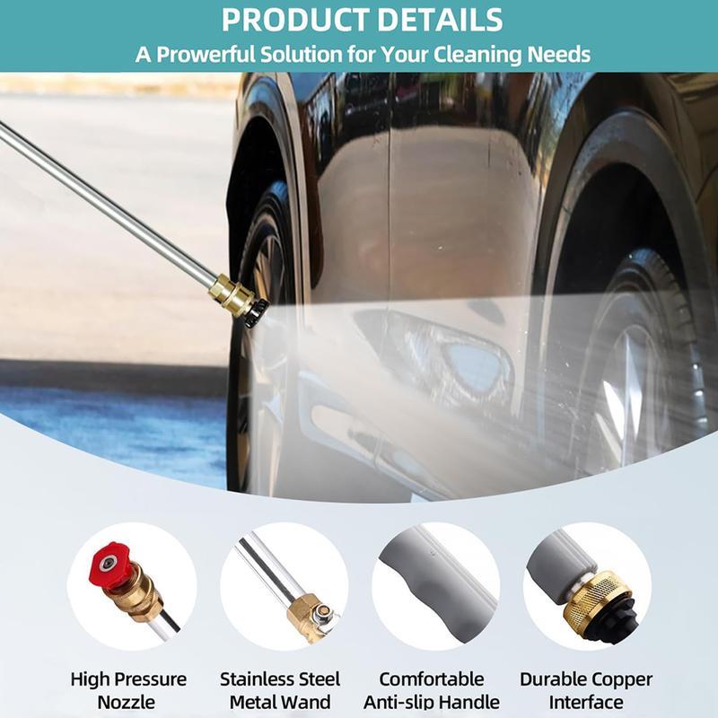 Jet Nozzle Power Washer for Garden Hose, Includes 3 High-Pressure Nozzles and Quick Connectors High Pressure Washer Tools
