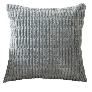 Multi-color corduroy pillow cover, home sofa decoration by pillowcase, solid color simple square cushion