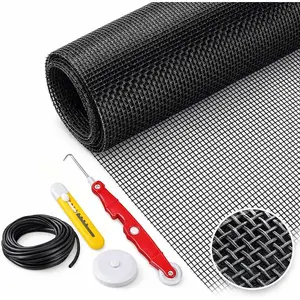 Window Screen Replacement Kit Width:48in Length:158 Fiberglass|Includes Full Set of Tools | Suitable for Windows, Screen Doors, and Courtyards |  and Durable | Easy to Install