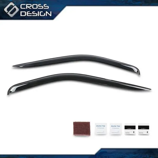 CROSSDESIGN Automotive Side Window Visors - Acrylic, Low Profile, Custom Fit, Adhesive Mount Vent Rain Guards, Sun Protection Deflectors for Ford Transit 2014-2023