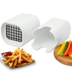 (White) Potato Striper Cutter - Multi-functional Cutting Knife, Fruit Vegetable Slicer Dicer, Potato Frying Tool, Kitchen Utility, Strips for Potatoes, Carrots and Cucumbers.