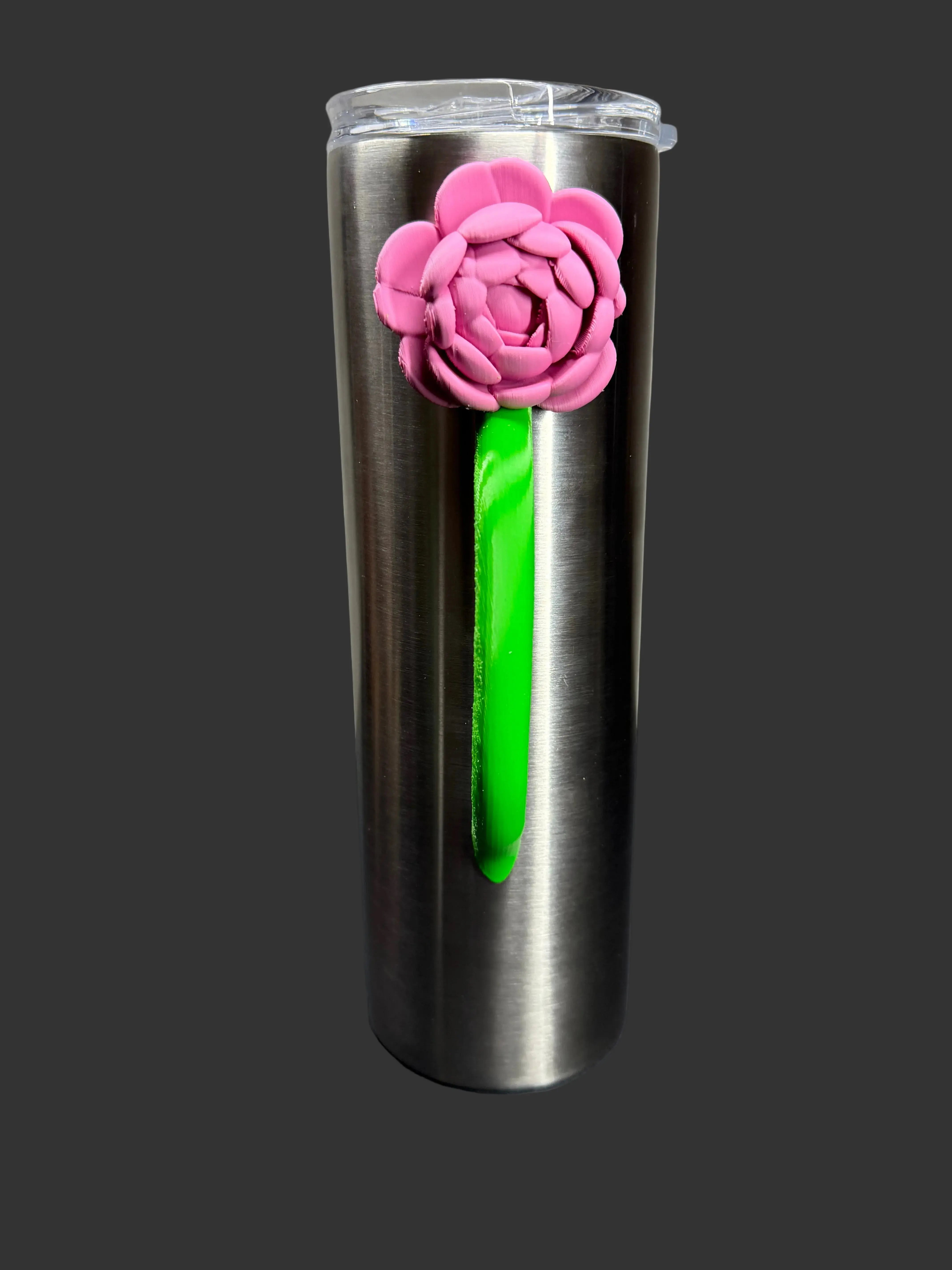 Peony Flower Tumbler Handle | Floral Cup Handle | Spring Accessory