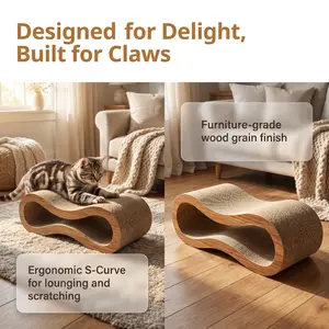 FluffyDream2 in 1 Cat Scratcher Cardboard Lounge Bed, Cat Scratching Board cats  cratcher Reversible Cat scratch detachable Double-Sided Curved Cute Mushroom
