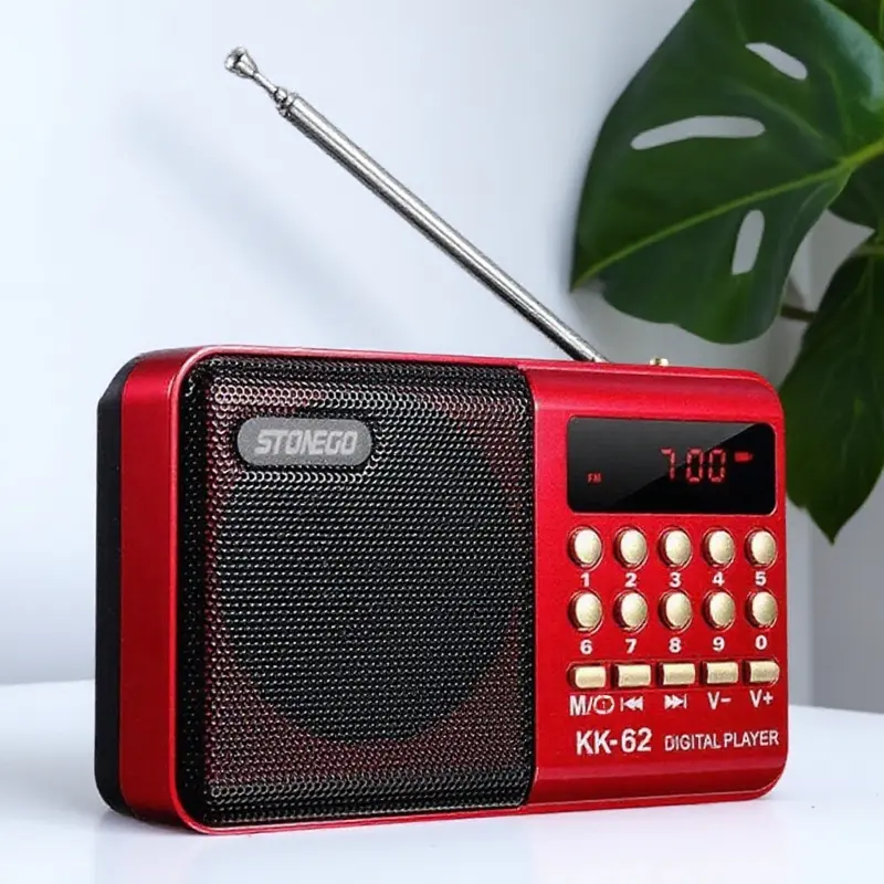 Portable Digital FM Stereo Radio & Bluetooth Speaker, Portable Radios, Fm Rechargeable, MP3 Player with USB/TF Card, Hi-Fi Sound, Waterproof, Long Battery, Lightweight, Hands-Free Calling, for Outdoor, Sports, Home Use, Wireless Headphone Compatible