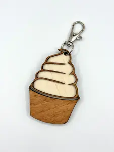 Laser Cut Pineapple Whip Keychain – Magical Snack Theme Park Gift & Functional Key Holder