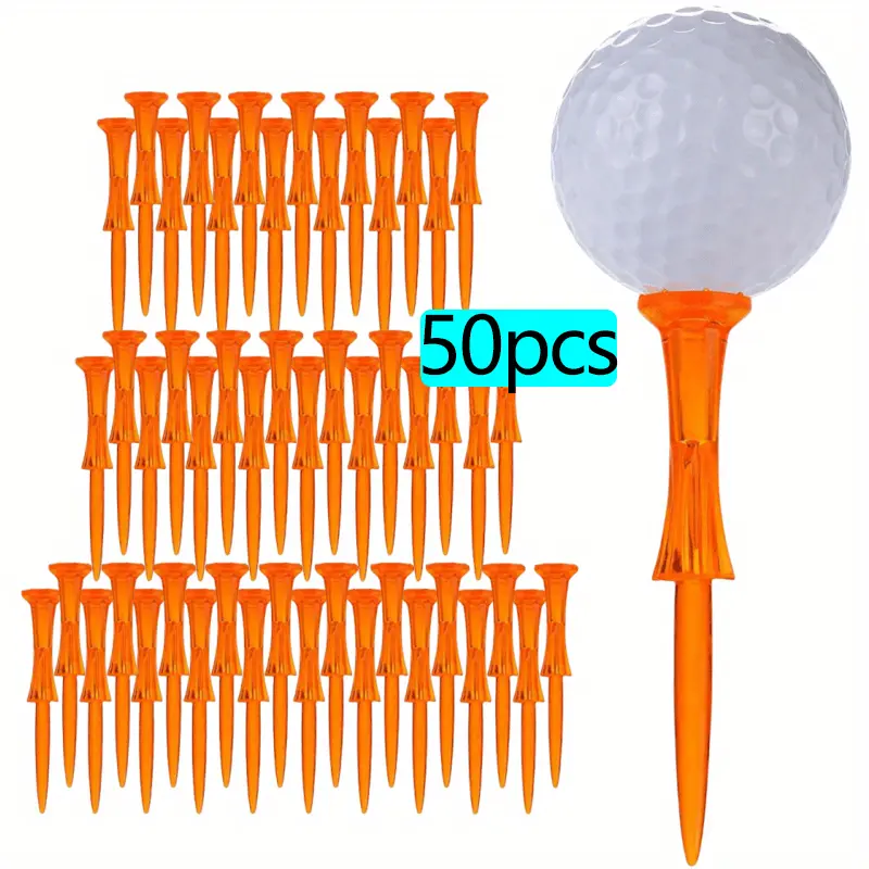 50 Count Golf Tees 3-1/4’’ Plastic Golf Tees Reduced Friction & Side Spin Professional Unbreakable Golf Tees Durability and Stability Golf Tee(8mm)