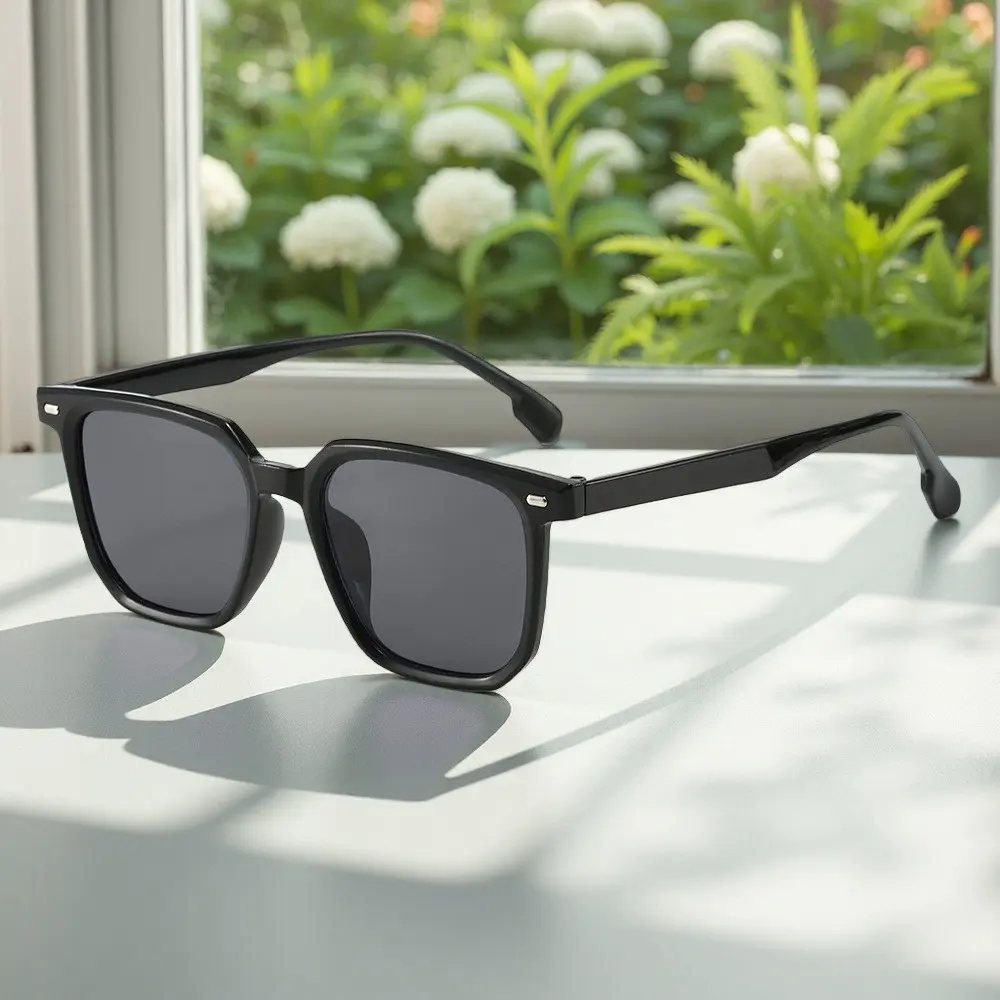 Unisex Full Rim Square-Rectangular Sunglasses - 1 Pair Lightweight Durable Sunglasses, Stylish Unique Design, Ideal for Christmas Gifts & Travel