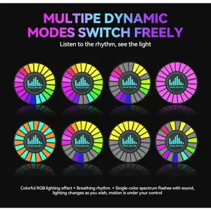 Music Activated Ambient Rhythm Light with Multiple Dynamic Modes Switch Freely Colorful RGB Lighting Effect Breathing Rhythm Single Color Spectrum Flashes with Sound car  accessories  girls