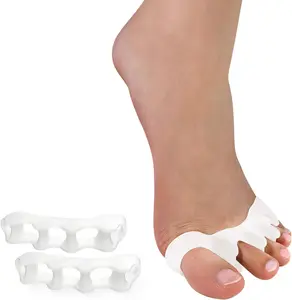 Toe Separators Spacers for Women - 8 Pack Gel Toe Straightener  Silicone Toe Spacers for Toe Overlapping Hammertoe Yoga Practice, White Footwear Shoe toe separator bunion corrector hammer toe