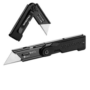 #SpringGlowUp WORKPRO Folding Utility Knife with 10 Extra SK5 Blades, EDC Razor Sharp Knife with G10 Handle, Quick Change Box Cutter with Belt Clip, for Heavy Duty, DIY, Home, Office & Artcraft Use