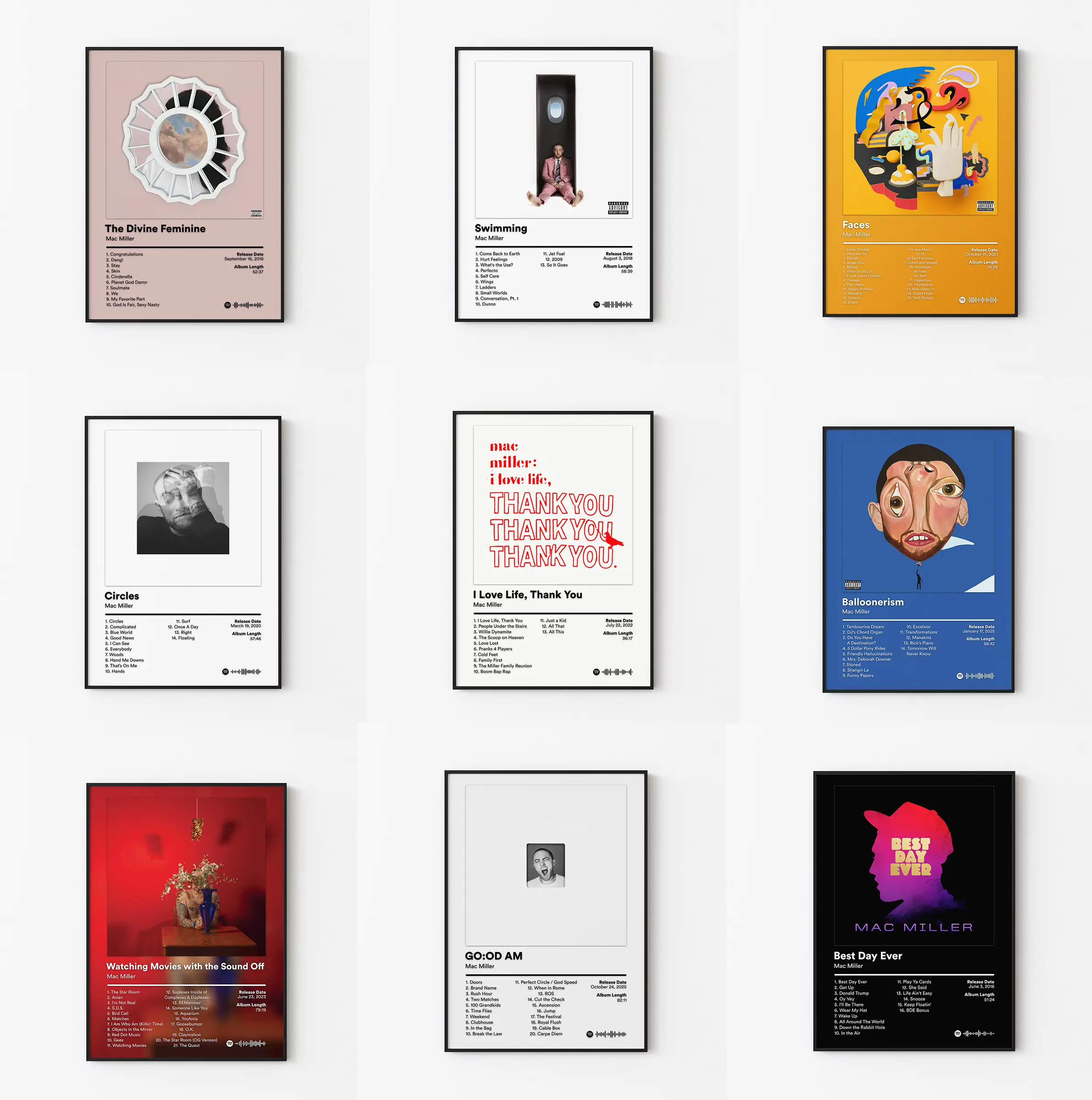 Mac Miller Album Cover Vintage Wall Art Poster HD Print Unframed Aesthetic Room Home House Modern Wall Decor Trendy Gift For Fan.
