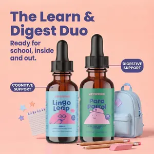 JoySpring Wellness Kit – ParaPatrol Natural Liquid Cleanse for Gentle Digestive Support + LingoLeap Zeolite Drops with B Vitamins for Learning & Speech Support Supplement