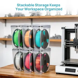 【New Arrival】Vtopmart 4-6 Pack Filament Storage Box,3D Printer Filament Storage with Desiccant, Labels & Marker, Waterproof Filament Storage Container for 1KG Spools Dust-Proof & Stackable Box for PLA/ABS/PETG/TPU/Nylon,summerwins