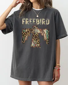 Free Bird, Western Thunderbird, Leopard Print, Concert Tee, Country, Rock Music Tshirt Comfort Colors T-Shirt