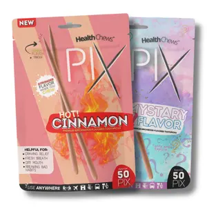 HealthChews Pix to Help Quit Smoking 100 Extra Thick Flavored Toothpicks with NAC & L-Theanine, That can Help Quit Smoking - Oral Fixation - Nicotine Free - MADE IN THE USA