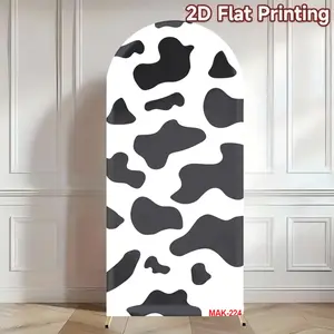 Farm Cow Print Arch Backdrop Cover Animal Cow Spots Design for Baby Birthday and Game Party Decorations Background