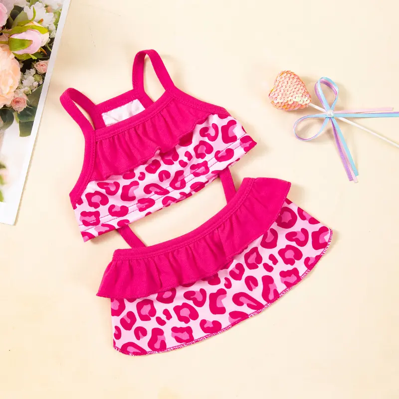 Leopard Print Dog Swimsuit Dress for Small Dogs, Summer Pet Tank Dress with Thin Breathable Fabric, Cute Bathing Suit for Teddy Bichon Golden Cat