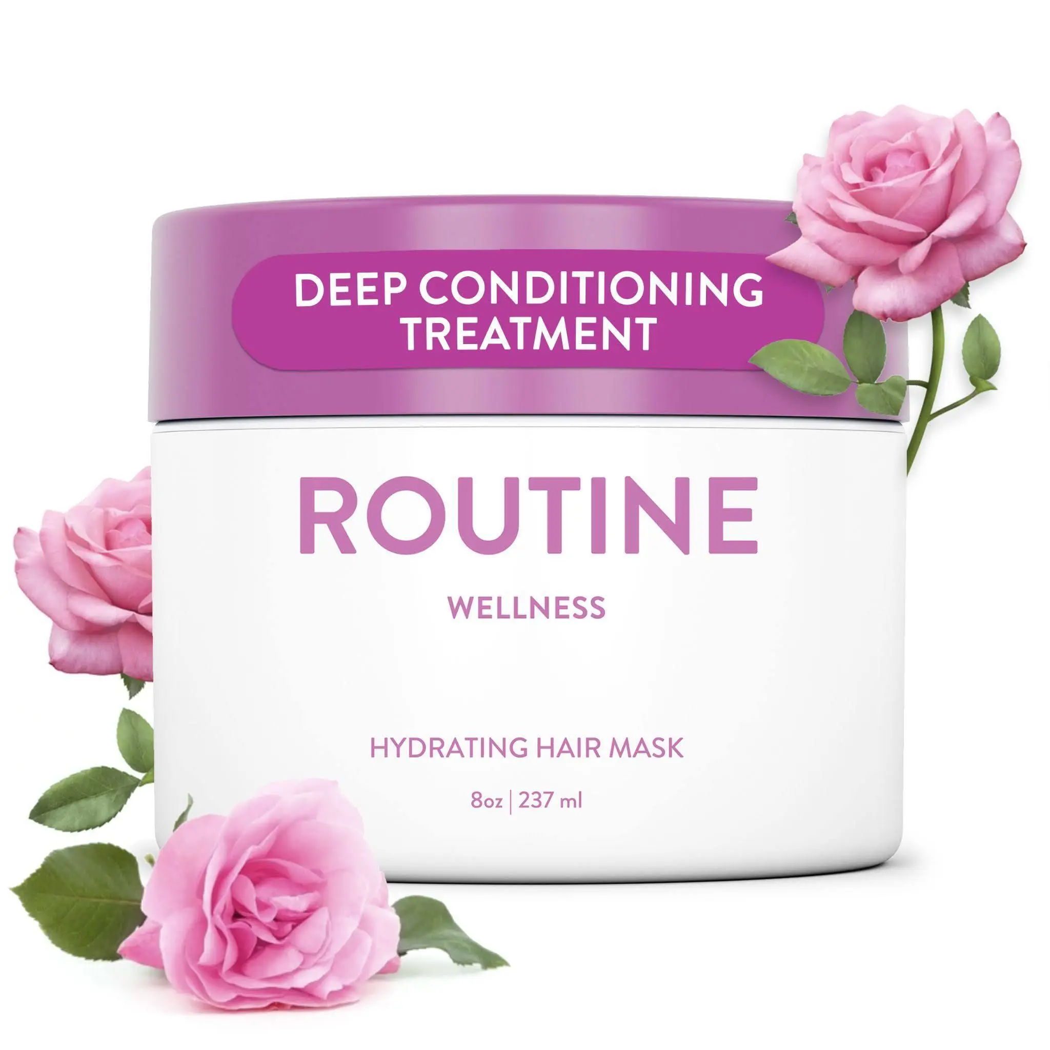Routine Wellness Deep Conditioning Hair Mask for Dry Damaged Hair - Hydrating Moisturizing Repair Treatment - 8 oz - Coconut Argan Shea Butter Blend - Vegan Paraben-Free Sulfate-Free