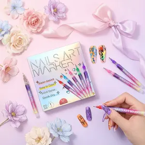 Gift for valentines's day Cutics Doodle Pen for DIY Nail Art Quick Drying Acrylic Painting and 3D Dot Embroidery mma acrylic nail - On Nails Quick Drying Dot Stitching Nail Art Pen for Home and Salon DIY, Nail Care Cutics Manicure Polish Cosmetic tiktoksh