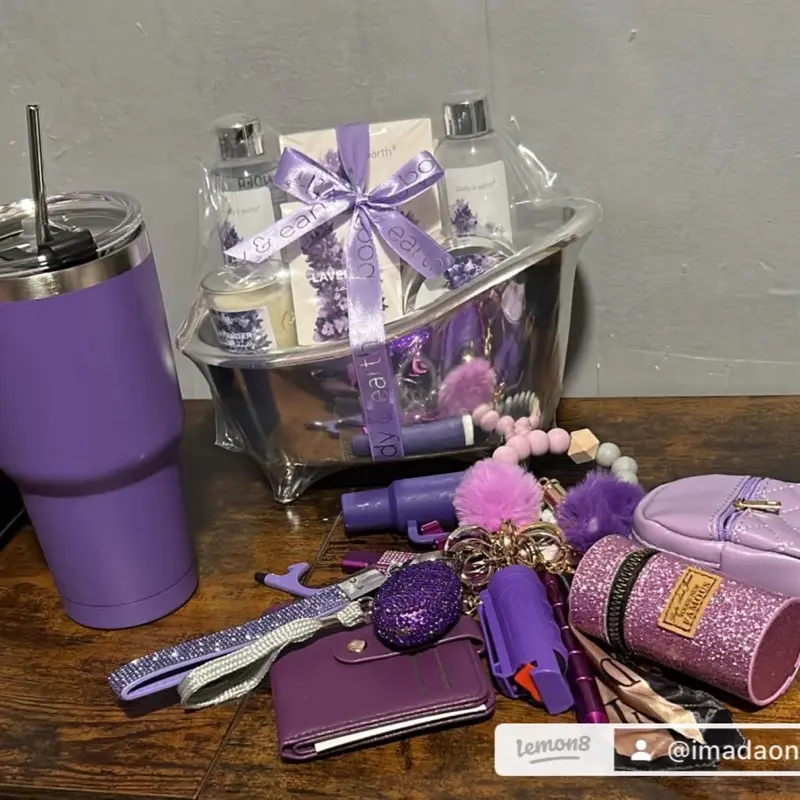 Spa Set with Keychain - Lavender Theme Includes Tumbler, Phone Case, and Accessories