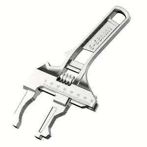 Mini Adjustable Wrench - Powerful Clamping with Wide Jaw, Multifunctional Aluminum Alloy Plumbing Repair Tool, Suitable for Compact Bathroom Spaces, Easy-to-Hold Hand Tool