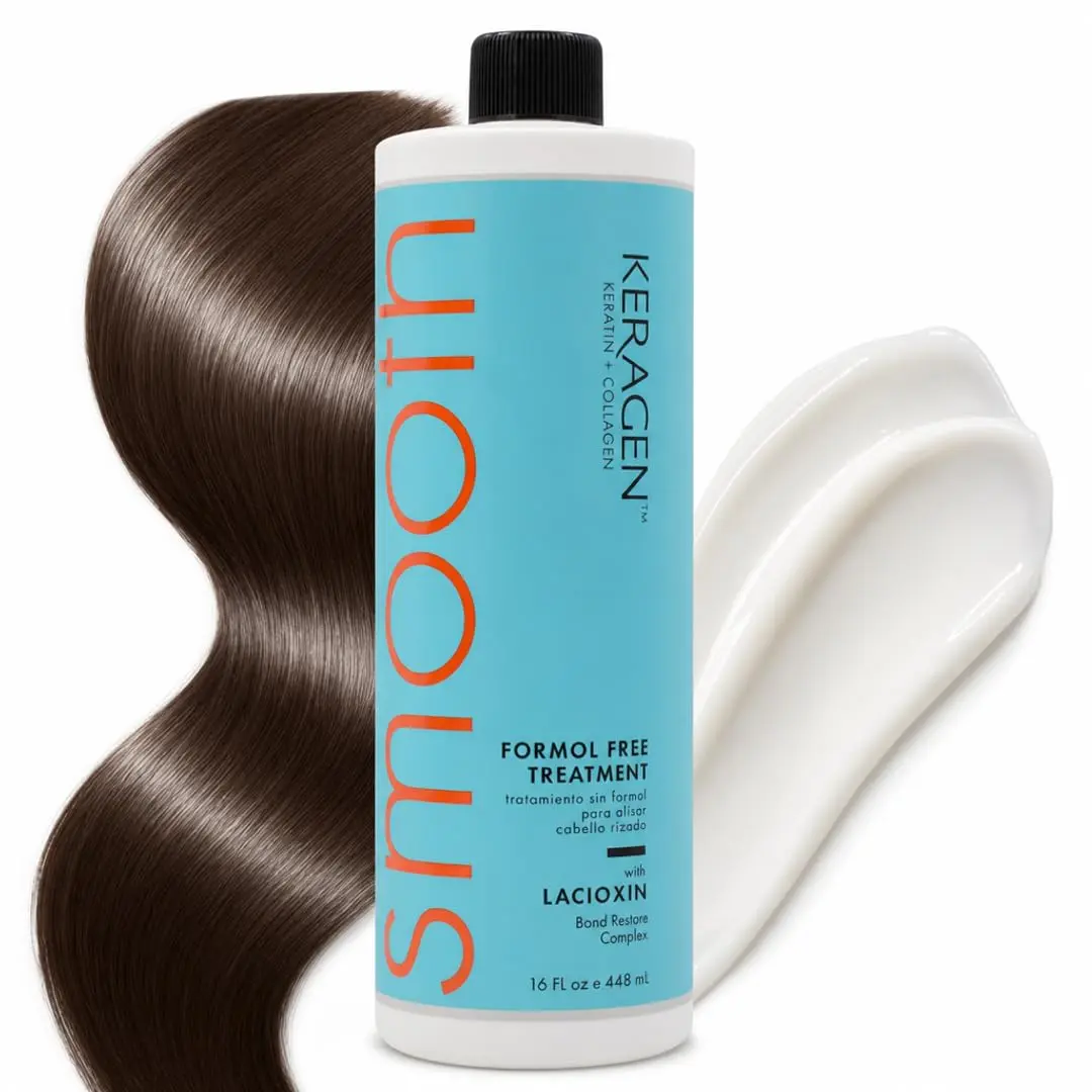 KERAGEN Brazilian Keratin Smoothing Treatment Formaldehyde-Free Blowout Straightening System, Argan Oil – 10 Ml, Hair Mask, Cleanser, Shampoo, Conditioner