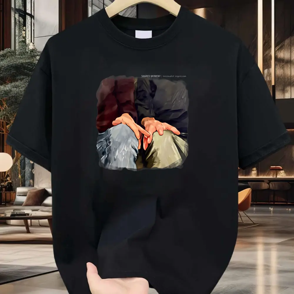2D Flat Hands Interlocking On Lap Print T Shirt Acrylic Pendant Ornament For Home Decor & Fashion Statement Holiday Gift For Friends