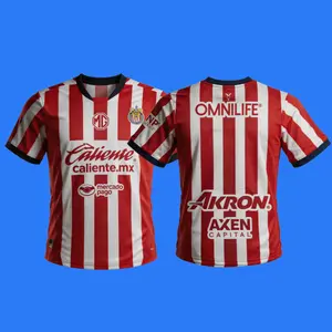 2024 2025 Chivas Home Red Short Sleeved Long Sleeved Soccer Jersey Top Fan Version