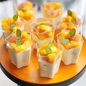 Star Shaped Clear Transparent Dessert Cup, 25pcs Disposable Mousse Cup, Jelly Cup, Appetizer Cup, Party Dessert Cup for Wedding Birthday Party, Bakeware