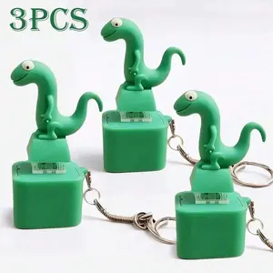 Lizard Keychain Sound Fidget Toys,Rechargeable Lizard Anxiety Relief Keychain Button Toy With Colorful Light & Sound, Fun Portable Anxiety Relief Toy, Adults Keyboard Clicker  Easter Toys(3PCS)