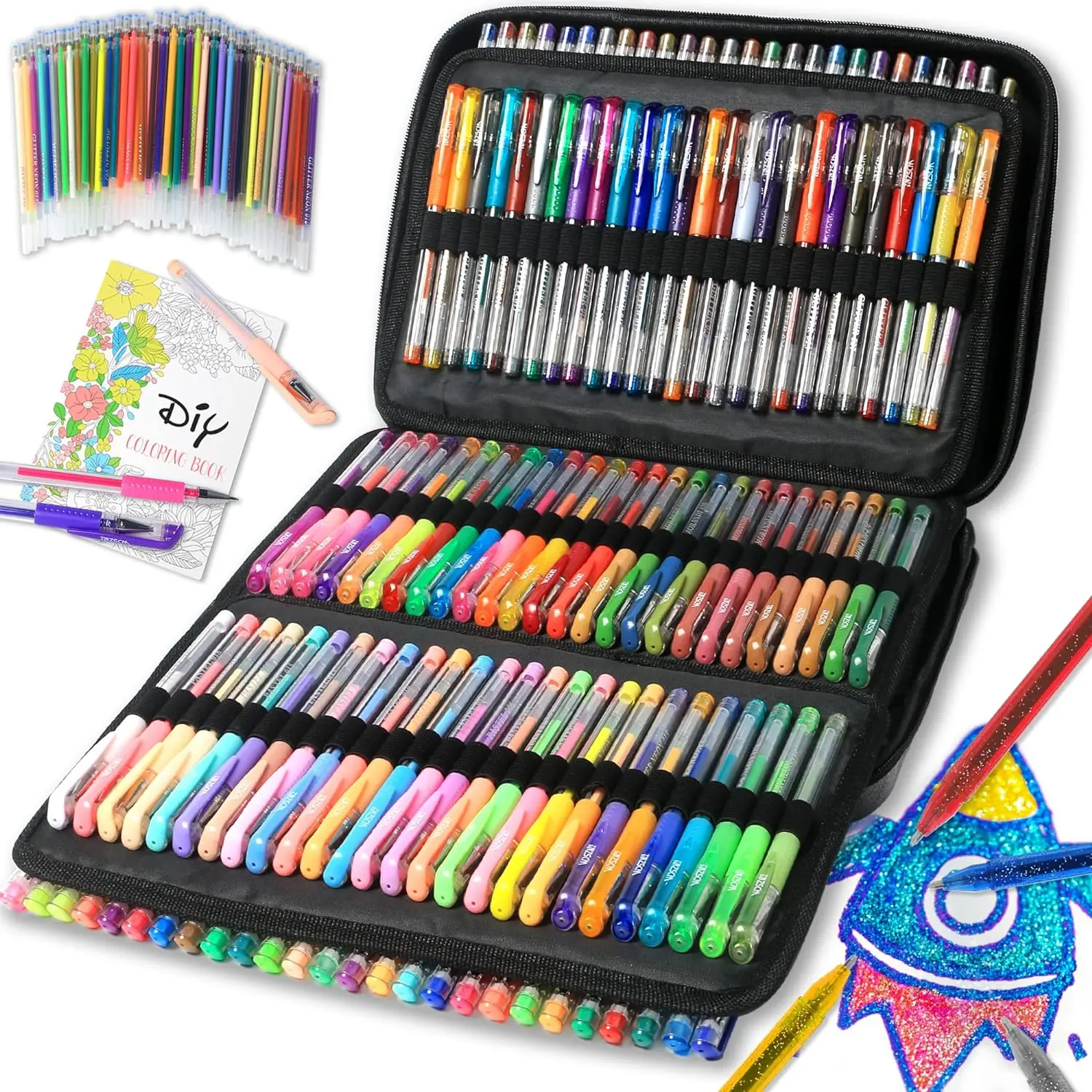 320 Pack Gel Pens for Adult Coloring Book,drawing kit, Artist Pens Include 156 Pens, 4 Metallic Sparkle With 160 Refills, Fine Tip Metallic Glitter for Drawing Doodling Art Supplies Diary Sticker Scrapbooking tiktokshopbacktoschool