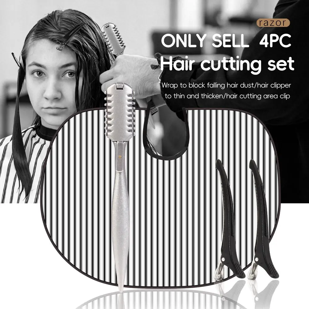 4-In-1 Haircutting Kit, Includes Trimmer, Anti-Frizz Brush, Section Clip, Easy Thinning, Perfect for Beginners, Professional Quality, Hairdressing Set