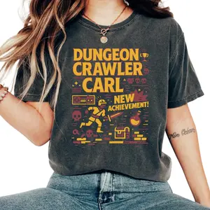 New Achievement Dungeon Crawler Carl Comfort Colors T-Shirt – Fantasy Sci-Fi Book Lover Tee, Princess Donut Fan Gift, Funny Reader Shirt for Men & Women