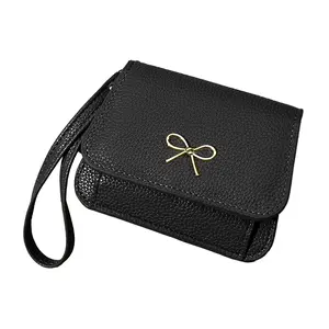 Women's Compact Zipper Coin Purse, Soft PU Leather with Clear ID Window, Lightweight Card Holder & Change Pouch