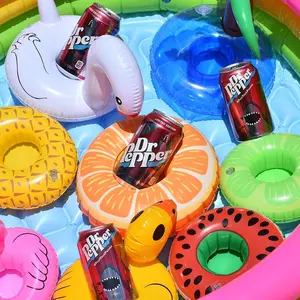 Inflatable Cup Holders Set, Various Designs Including Diamond & Flamingo Shapes, Perfect for Summer Pool Parties, Durable PVC Material