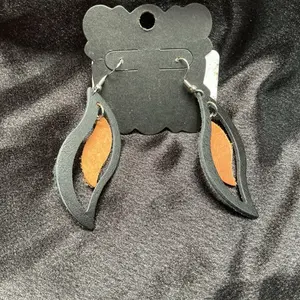 Hand Cut Full Grain or Top Grain Leather Earrings with Hypoallergenic, Nickel-Free Findings
