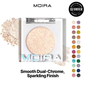 Moira | Chroma Light Eye Shadow | High-Pigment Foiled Finish, Creamy Blendable, Long-Lasting Single Shadow, Shade, 100% Vegan, Microfine Shimmer (001, Fairy Dust)