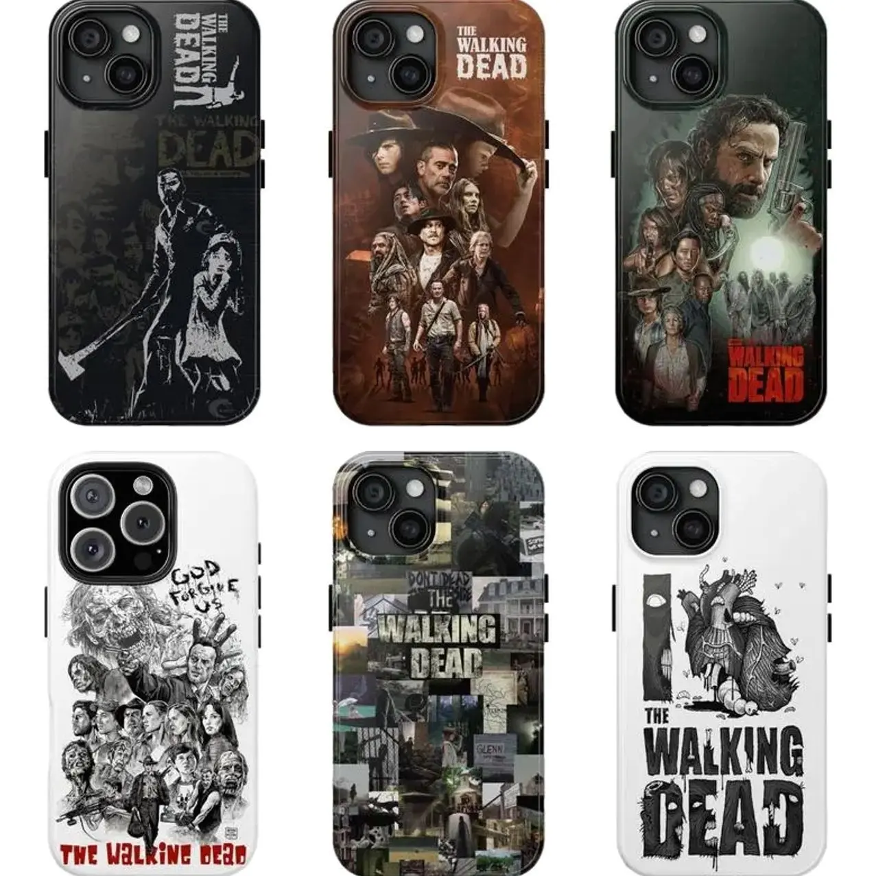 Tough The Walking Dead Smartphone Case - 6 Styles, Handheld Cellphone Protection with Secure Buttons, Compatible with iPhone X/11/12/13/14/15/16/17 & Samsung Devices, Wireless