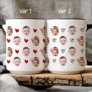 Personalized Baby Face Mug, Mother's Day Gifts, Father's Day Gift from Kids, Personalized Ceramic Cup with Your Picture